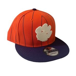 New Era Clemson Tigers Pinstriped Vintage Adjustable 9FIFTY Snapback Hat OSFM